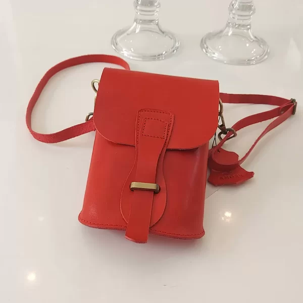 Crossbody kabelka Andex z pravé kůže - červená