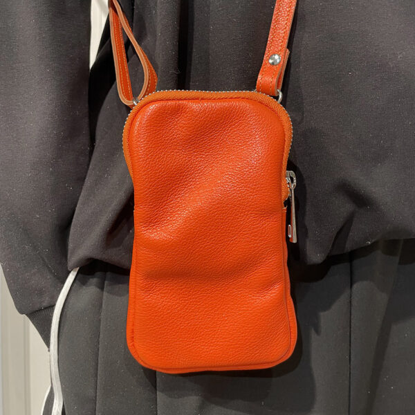 Dámská kabelka na mobil Andex z pravé kůže – oranžová