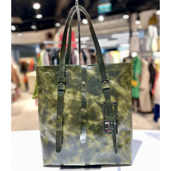 Kabelka Andex z pravé kůže - khaki