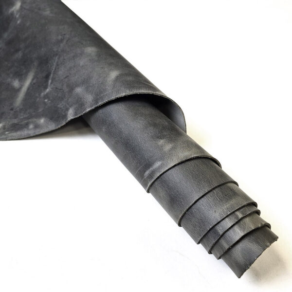 HOVĚZÍ KŮŽE / TŘÍSLOČINĚNÁ HLAZENICE - ŠEDÁ - CRAZY HORSE - 2,2-2,4 mm