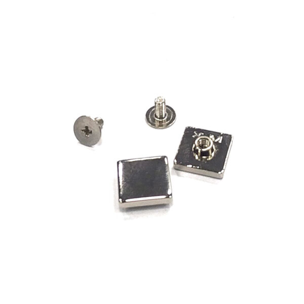 KOVOVÝ ŠROUBOVACÍ NÝT - Sedlářský knoflík - 12x12 mm - NIKL - 10 ks