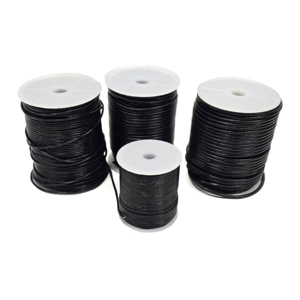 KULATÁ KŮŽE - KULATÝ KOŽENÝ ŘEMÍNEK  - ∅ 1.5 mm, 2.5 mm, 3.5 mm, 4.0 mm - ČERNÁ