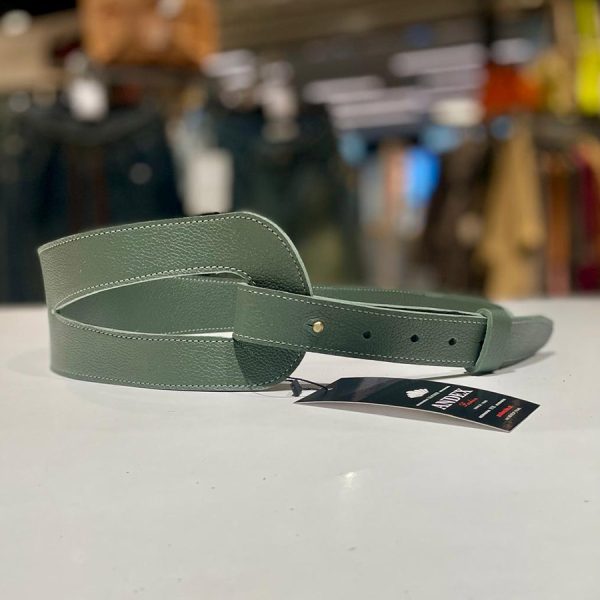 KOŽENÝ PASEK NA ŠATY - ZELENÝ