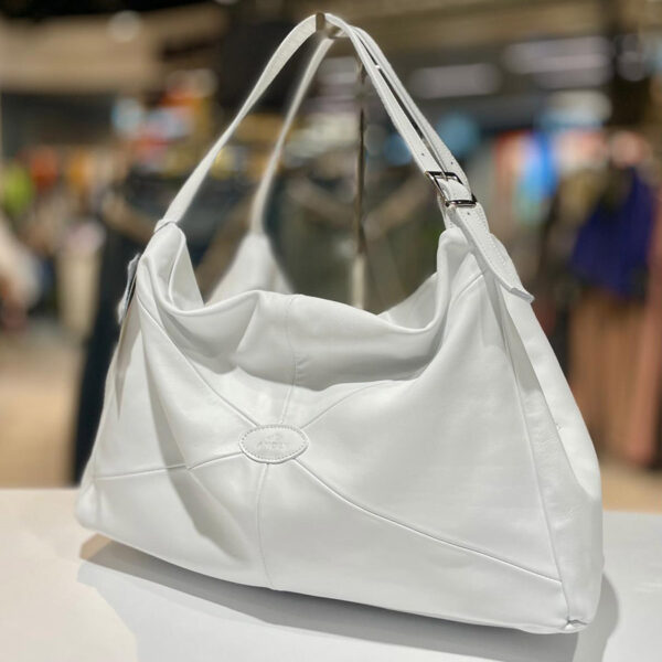 Dámská kožená kabelka Andex z pravé kůže – bílá