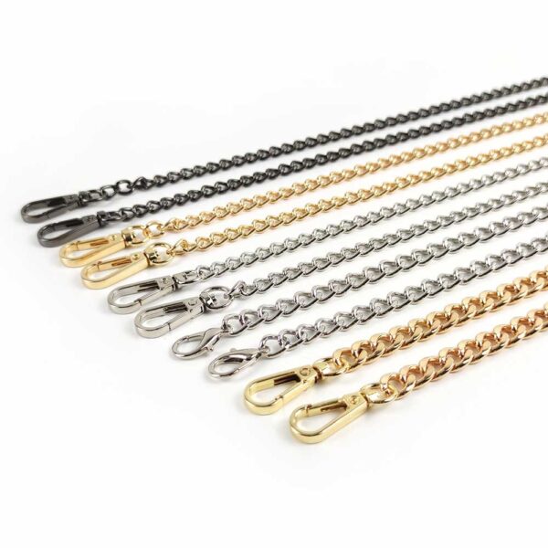 KOVOVÝ ŘETÍZEK NA KABELKU 100 cm - ČERNÝ NIKL / ZLATÝ / NIKL