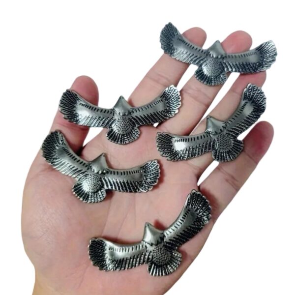 KOVOVÁ OZDOBA, STŘÍBRNÁ 60mm / SADA 5KS