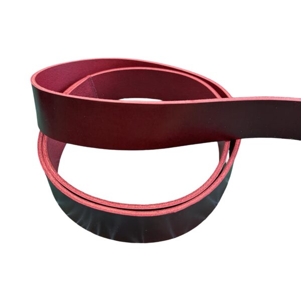 HOVĚZÍ KŮŽE NA OPASEK - VÍNOVÁ - 155 cm - 3.4-3.5 mm